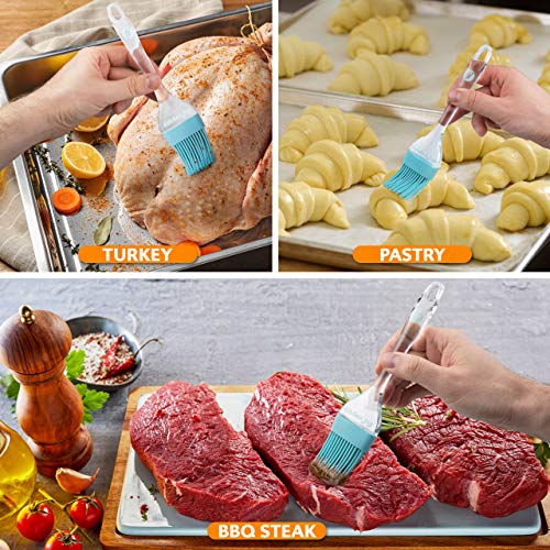 Kj Basting Brush For Cooking Brush, Silicone Pastry Brush For Baking; Turkey Baster For Cooking, Bbq Brushes For Sauce - Oil Brush For Cooking & Food Brushes For Basting #TOP6