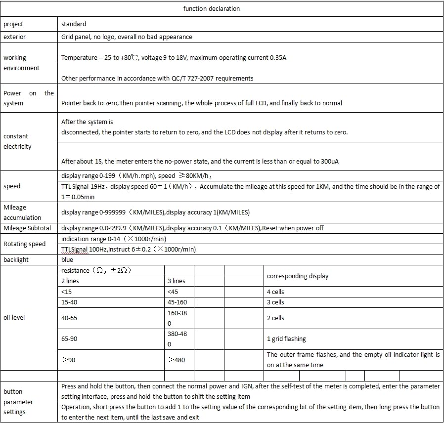 Waterproof Digital Speedometer Tachometer Fuel Gauge Odometer for Motorcycles for Hawk 250