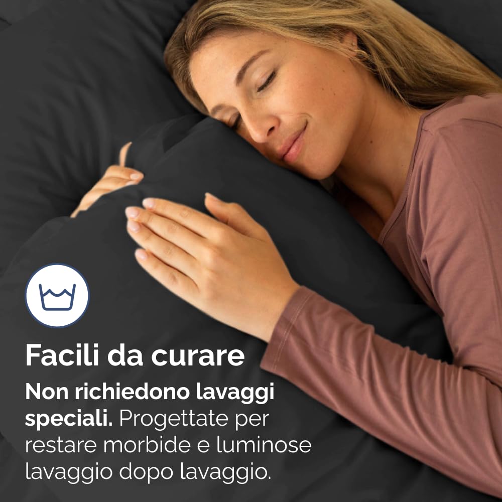 Federa 50x80 Nero- Set da 2 - Federe in Microfibra di Alta Qualità - Morbide, Confortevoli e Lavabili in Lavatrice - Federa 50x80 per Cuscini, Set 2 Federe Nero - OEKO-TEX Certificato