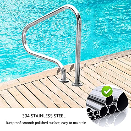 Main courante de piscine en acier inoxydable à 3 coudes - 7