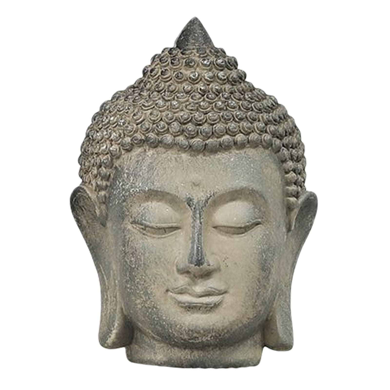 Statua Testa di Buddha, Statuetta, Statue di Buddha Fengshui, Portico Ufficio Soggiorno Ornamento Decorativo Desktop Interno/Esterno, Scultura Med