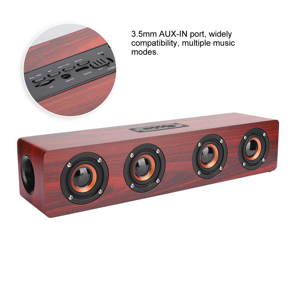 Subwoofer per Altoparlanti in Legno Rosso per PC Desktop Telefonico en Musica in Qualsiasi Momento