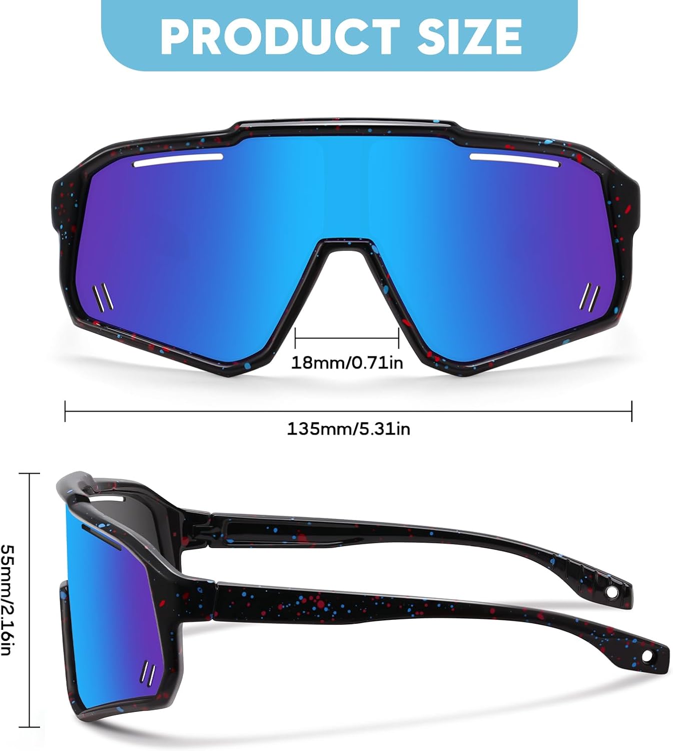 Kids Youth Polarized Sports Sunglasses for 3-12 Girls Boys UV400 for Baseball and Biking Tennis other Outdoor Goggles - Image 3