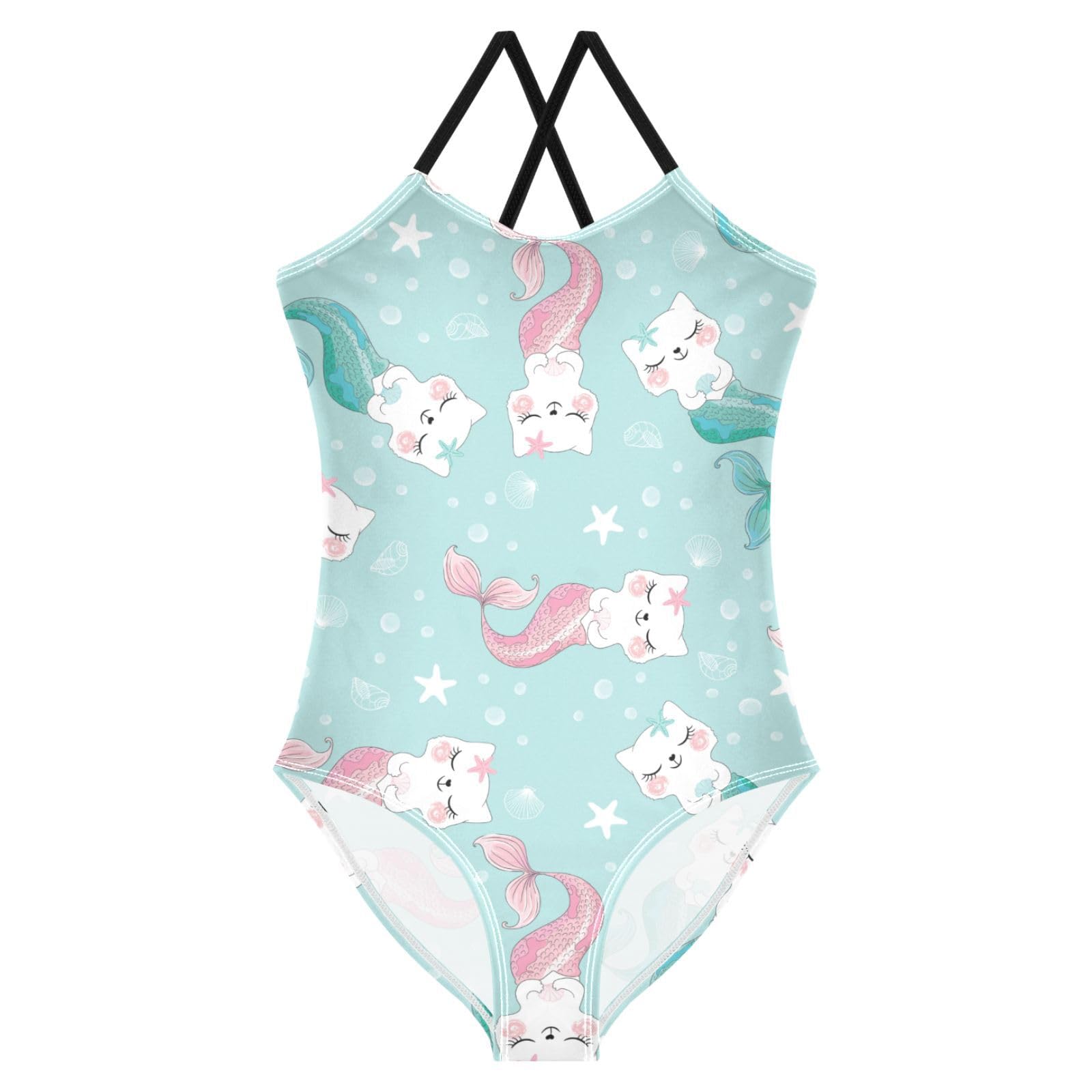 CaTaKu Girls One Piece Swimsuits Hawaiian Toddler Bathing Suit for Girls Kids Swimwear 3-10 Years