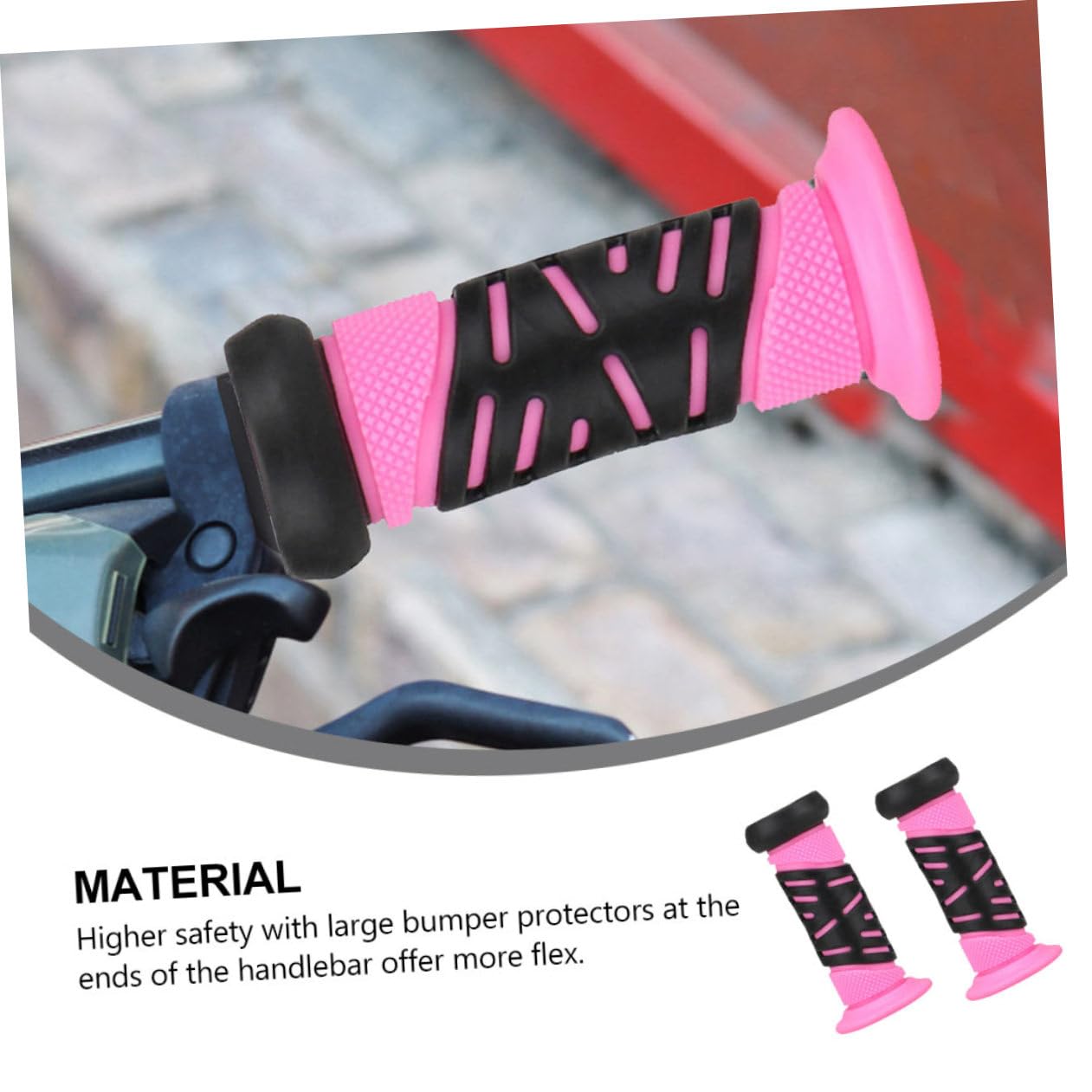 Toddmomy 3 Paires Poignées de Vélo Antidérapantes Caoutchouc pour Garçon Fille Grip Ergonomique avec Protection Impacts Accessoire pour Vélo