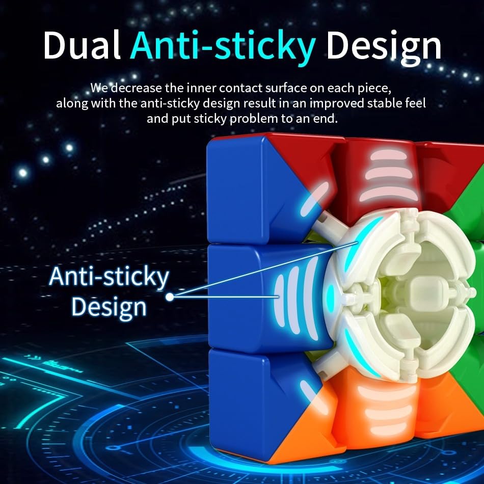 Image of Hawkister MoYu RS3 M 2021 3x3 MagLev Speed Cube | World's First Magnetic Levitation 3x3x3 | Professional Stickerless Magnetic Speedcube with 9-Setting Dual Adjustment System, 56mm High-Performance