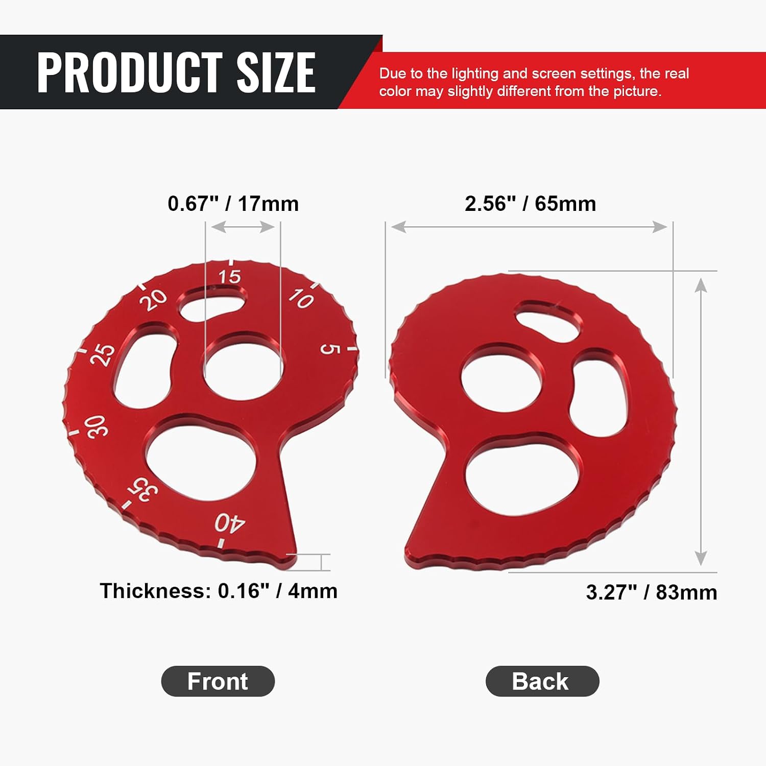 CNC Rear Wheel Chain Adjuster Tensioner for HONDA CRF 150F 230F 250F 230L 230M, red, 1 pair