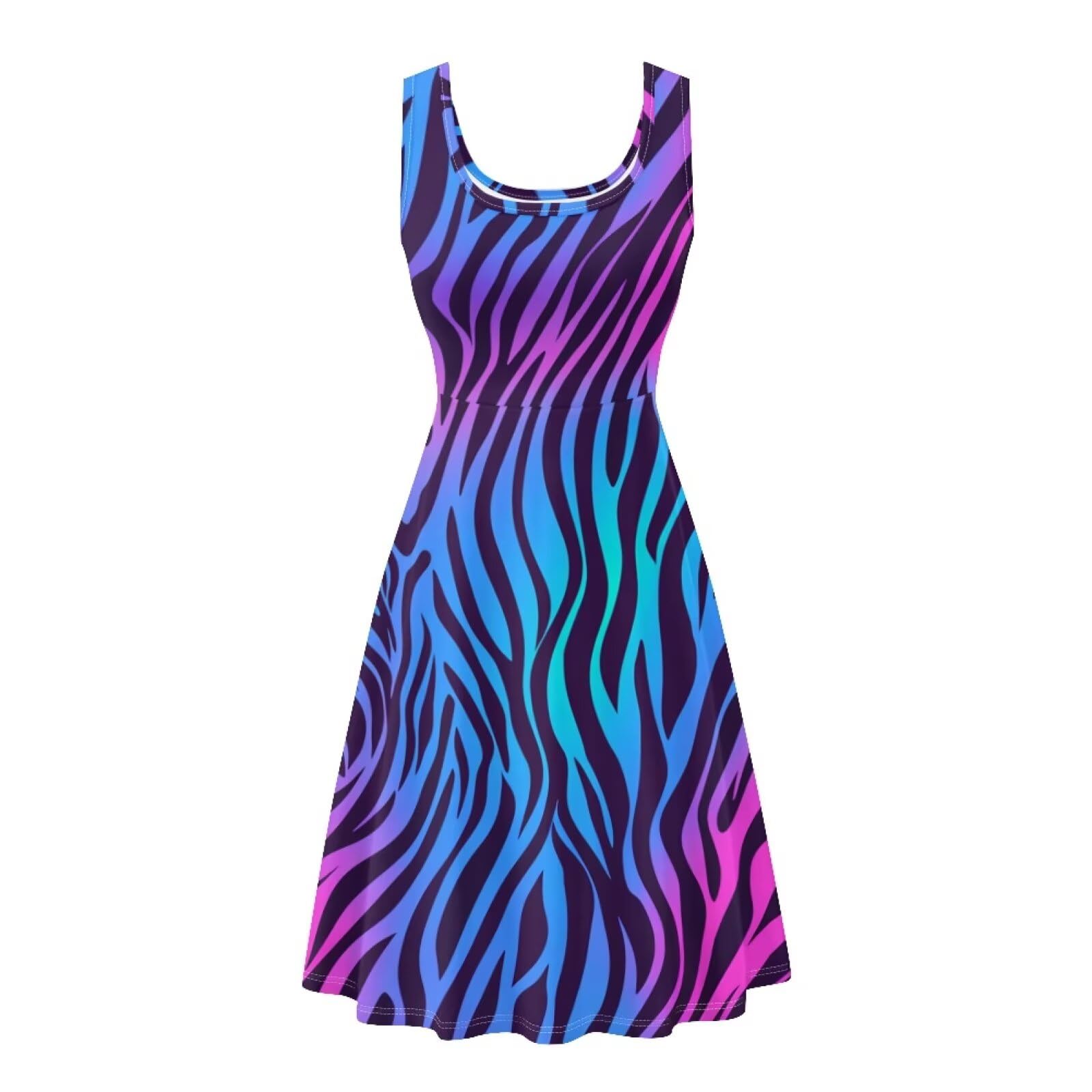 Dreaweet Casual Sleeveless Dresses for Women Girls, Round Neck Tank Dresses with Pockets Summer Sundress Size XS-4XL