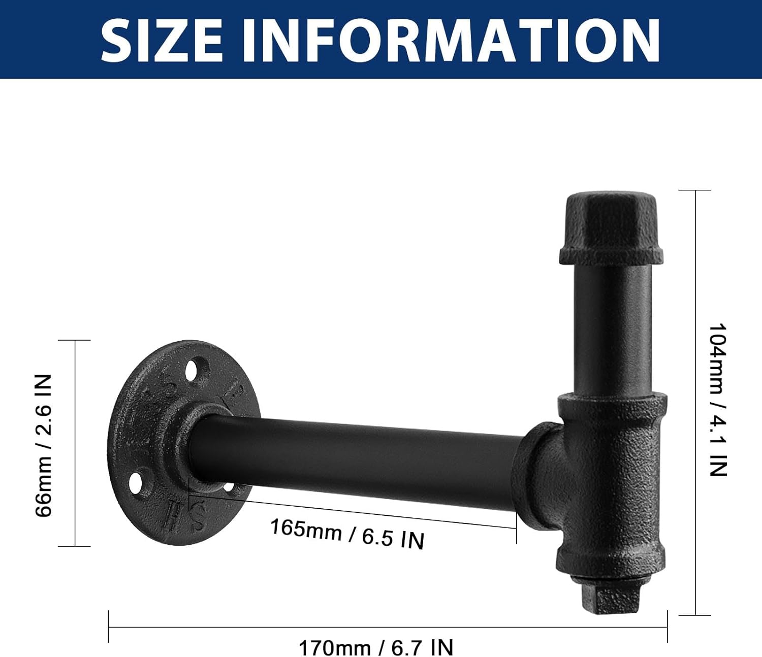 NearMoon 3 Packs Bathroom Robe and Towel Hooks for Hanging, Rustic Style Vintage Industrial Pipe Wall Mounted Hooks, Heavy Duty DIY Hardware Coat Hook for Kitchen (6 Inch)