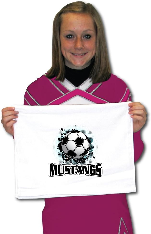 VictoryStore Towels - Mustangs Mascot Soccer Team Towels, Set of 16