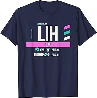Vintage Lihue LIH Airport Code Retro Travel Day Kauai Hawaii T-Shirt