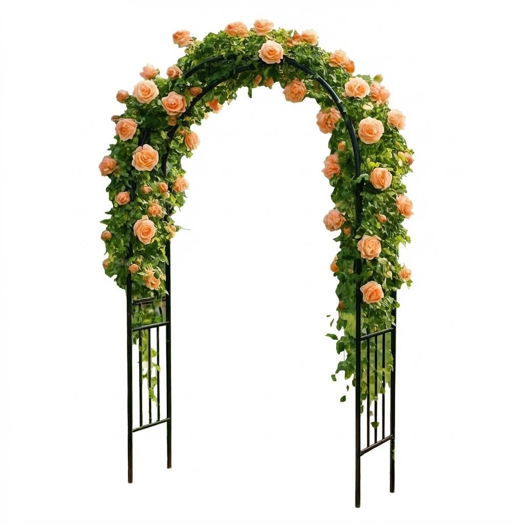 Arche De Jardin Extérieur Métal Treillis pour Plantes Grimpantes Et Rosiers,150x50x267 cm Support Anticorrosion Montage Facile, Décoration Jardin Noir