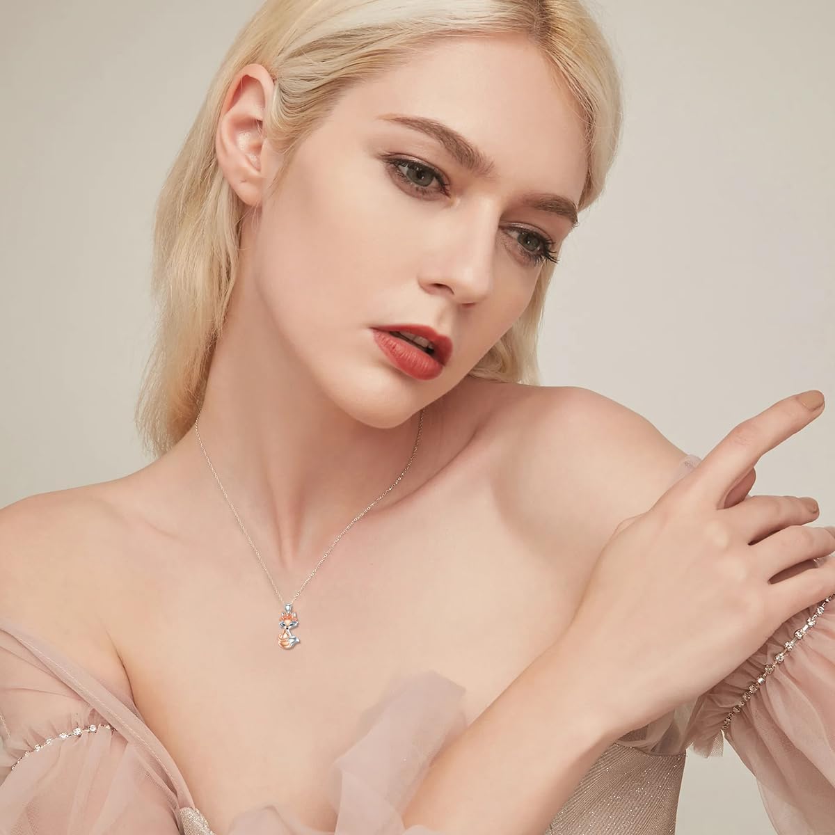 Diamond Fox Necklace for Women in 925 Sterling Silver Fox Jewelry Gifts