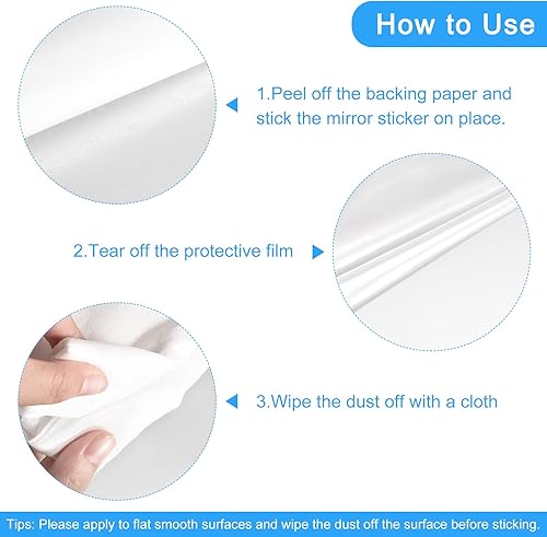 Miniatura 4 de uxcell Calcomanías de pared de espejo acrílico, juego de 4 unidades, 24 unidades, autoadhesivas, extraíbles, calcomanías de pared circulares para el