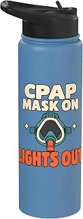 CPAP User Sleep Apnea Funny CPAP Mask Gift Stainless Steel Insulated Water Bottle
