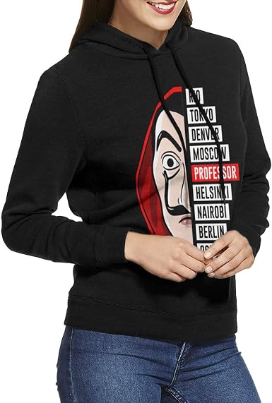 Amazon.com: Sudadera con capucha para mujer Money Heist La Casa De Papel :  Ropa, Zapatos y Joyería