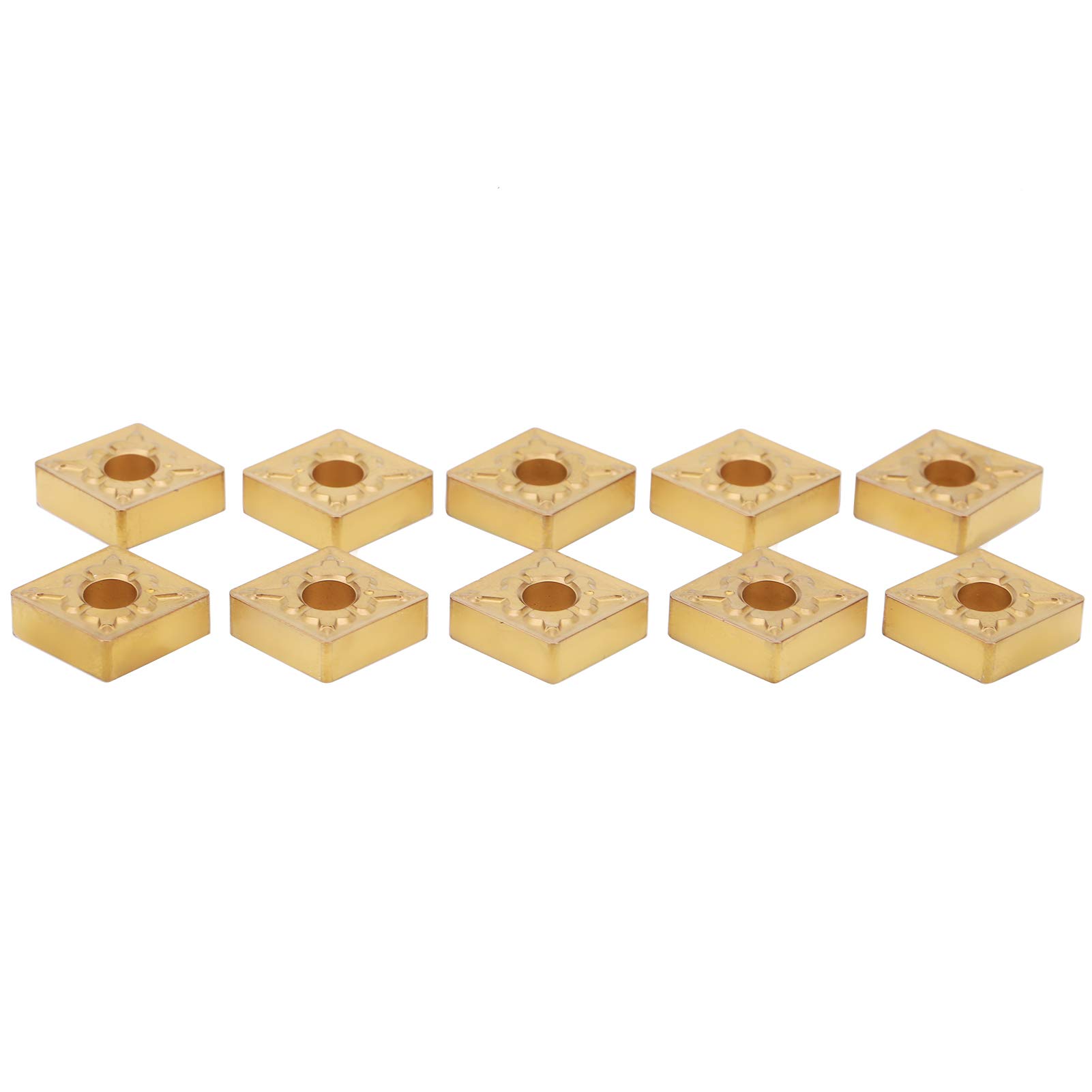 Fafeicy 10 Pièces Plaquette de tournage de tour CNC, lame en carbure monobloc indexable, pour traitement de l'acier et des matériaux en alliage résistant à chaleur, CNMG120408-TM LF9018