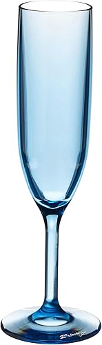 Drinique Copas de champán irrompibles (caja de 24) de 6 onzas, clásicas, inastillables, reutilizables, copa de champán, color azul disponible en Yaxa Peru