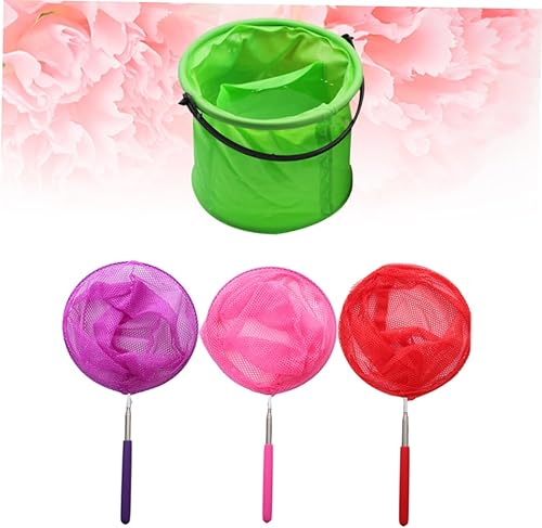 Miniatura 3 de 1 juego de redes de captura telescópicas de pesca Kit de captura para niños Herramientas para niños Red extensible Red de mariposa retráctil jaula