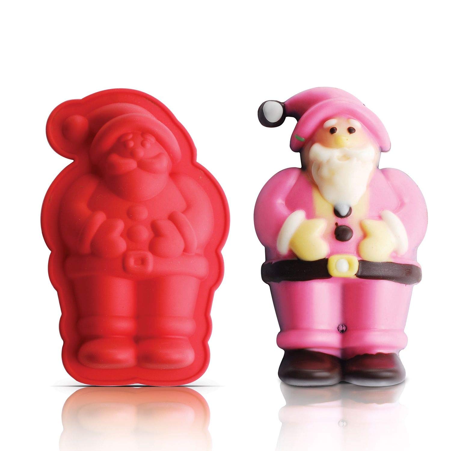 INNOKA(Mini Santa Claus - Red) - Silicone Animal Cake Mould [ 11cm ] Panda Non-Stick Chocolate Food Grade Moulds Tray Cookie Cake Topper Jelly Baking - Great for Parties, Holidays