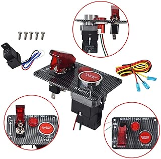 Racing Car 12V Ignition Switch Engine Start Push Button LED Toggle Panel - coolthings.us