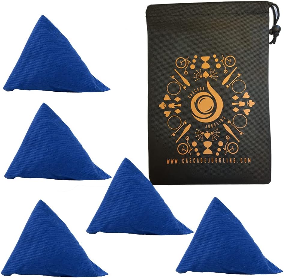 5 x Cascade Tri It Juggling Beanbags and Bag (Blue)