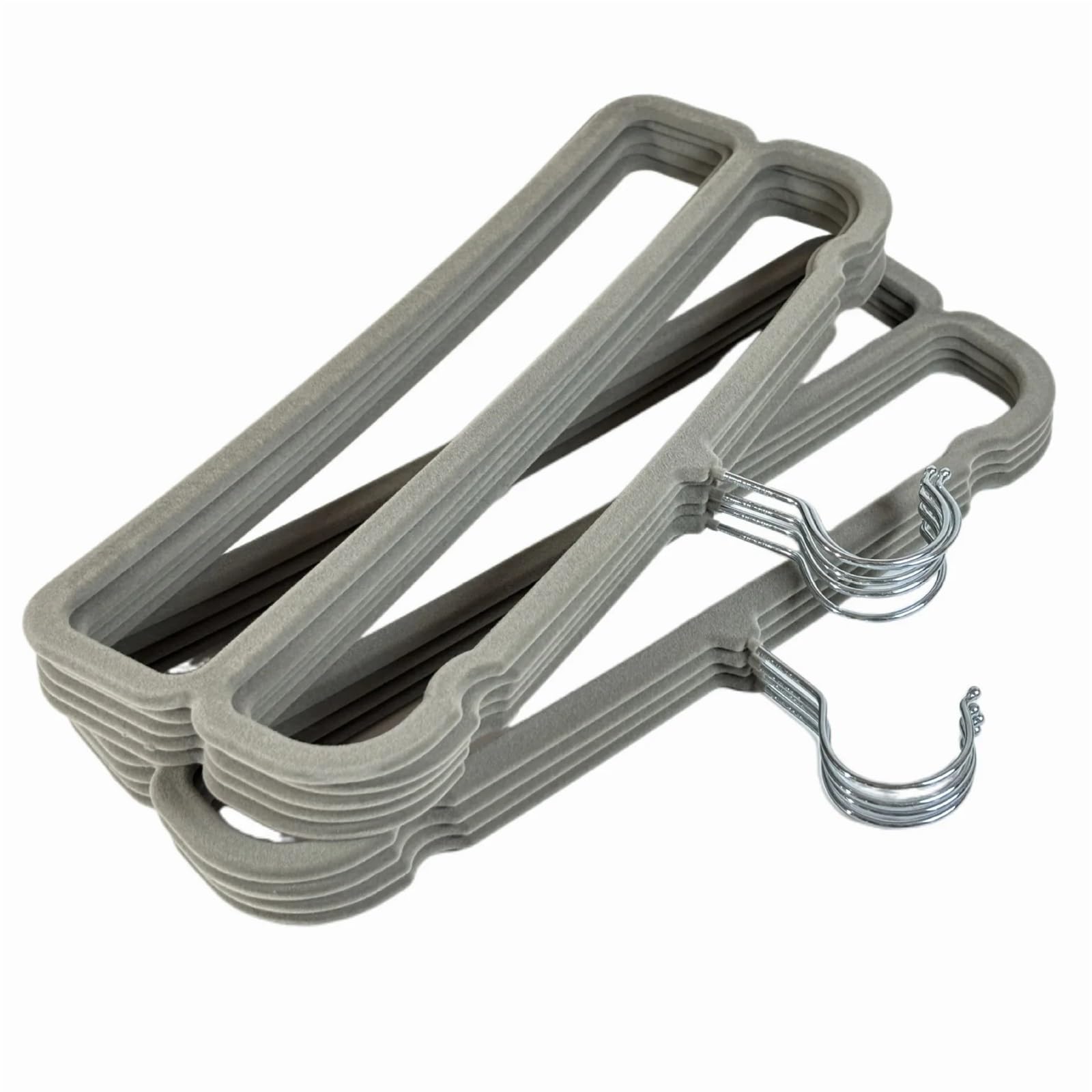 Perchas Antideslizantes de Terciopelo Doble Capa, ahorradoras Espacio for Pantalones y Sujetadores, 10 o 20 Unidades(Grey,20PCS)
