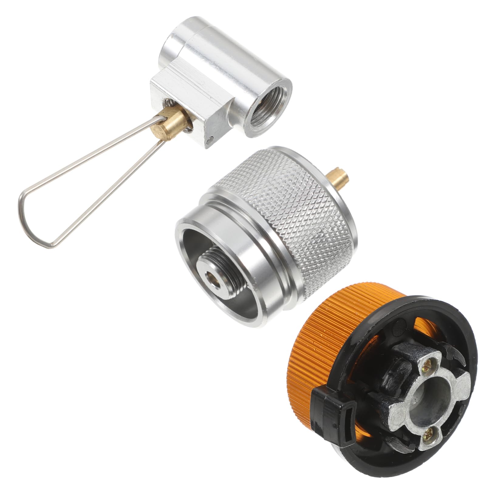 Yardenfun Multi-use Camping Adapter Stove Refill Kit Canister Vent Valve Aluminum Alloy for Hiking