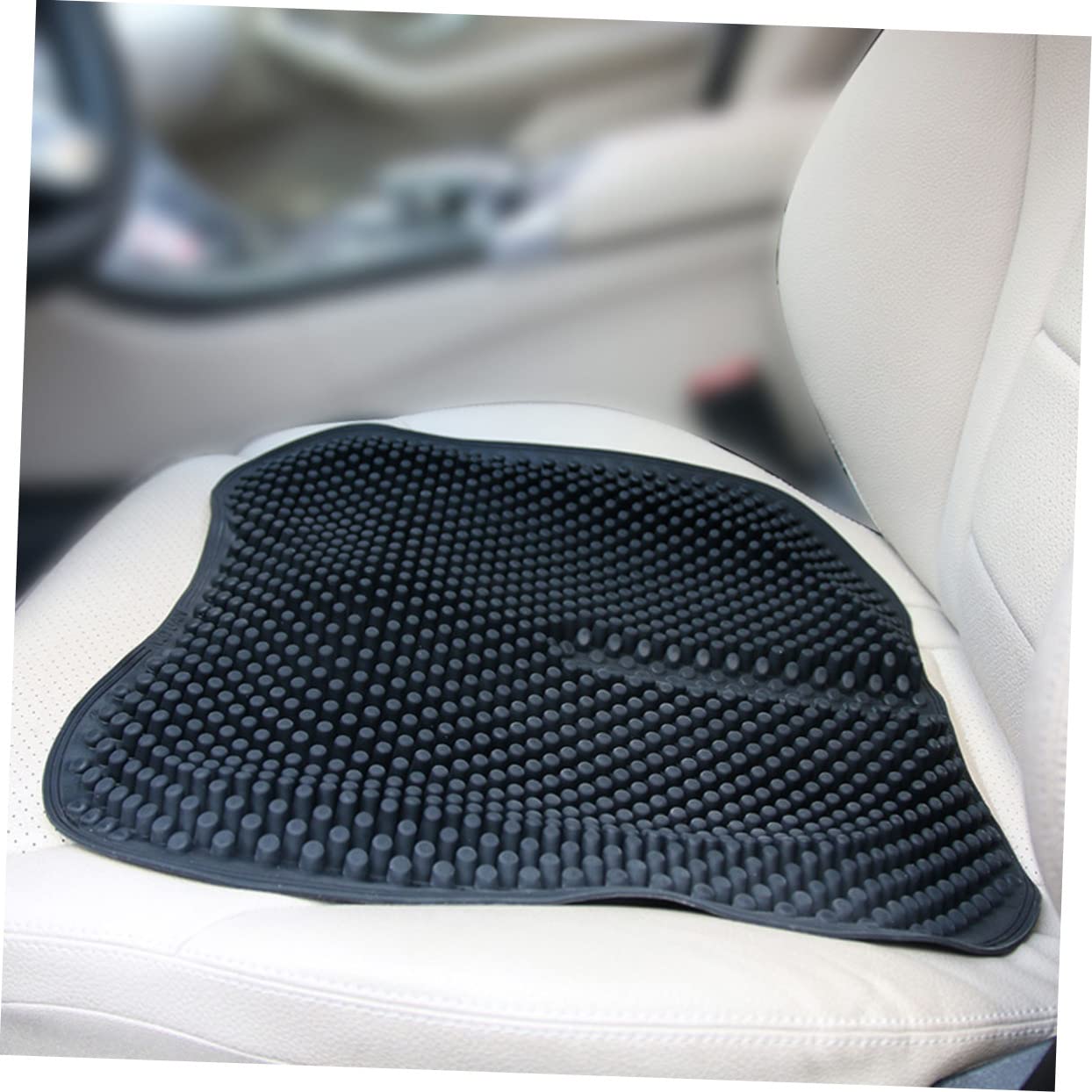 Cabilock Cojín para Aliviar Fatiga de Silicona de Masaje Transpirable Negro, Cómodo y Práctico para Asiento de Coche en Conductor y Pasajero