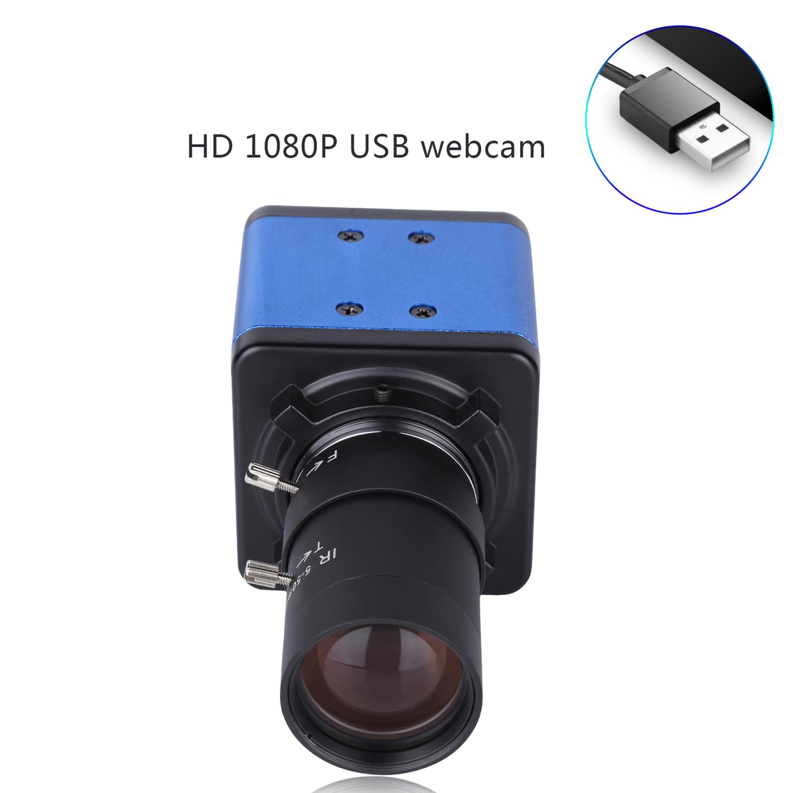 HUIOP Kamera do wideokonferencji, kamera 1080P HD 2-megapikselowa kamera internetowa z zoomem optycznym 10X szerokokątny 80 stopni, ręczna kompensacja ekspozycji z