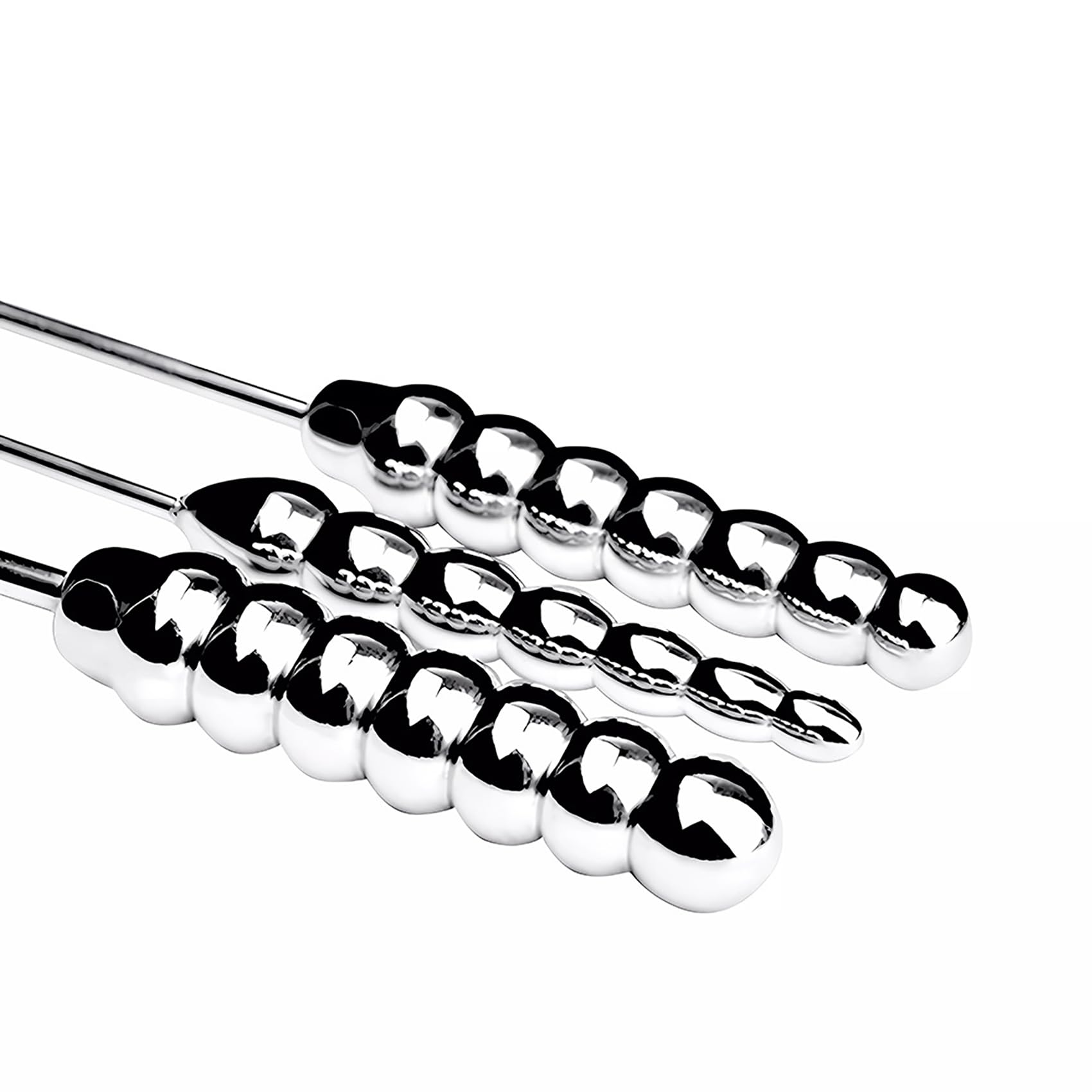 26Cm Extra Lang Edelstahl Harnröhren Dilatatoren Metall Doppel Penis Plug Kugel Katheter Sounding Urethral Dilator Harnröhren Stimulation Masturbation SM Sexspielzeug Für Männer,Silber,Set