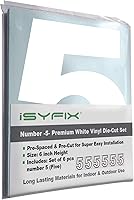 Vista 29 de iSYFIX - Calcomanías de vinilo blancas con número 0 (cero) - Juego de 6 unidades de 1.5 pulgadas autoadhesivas - Decalcomanías premium troqueladas