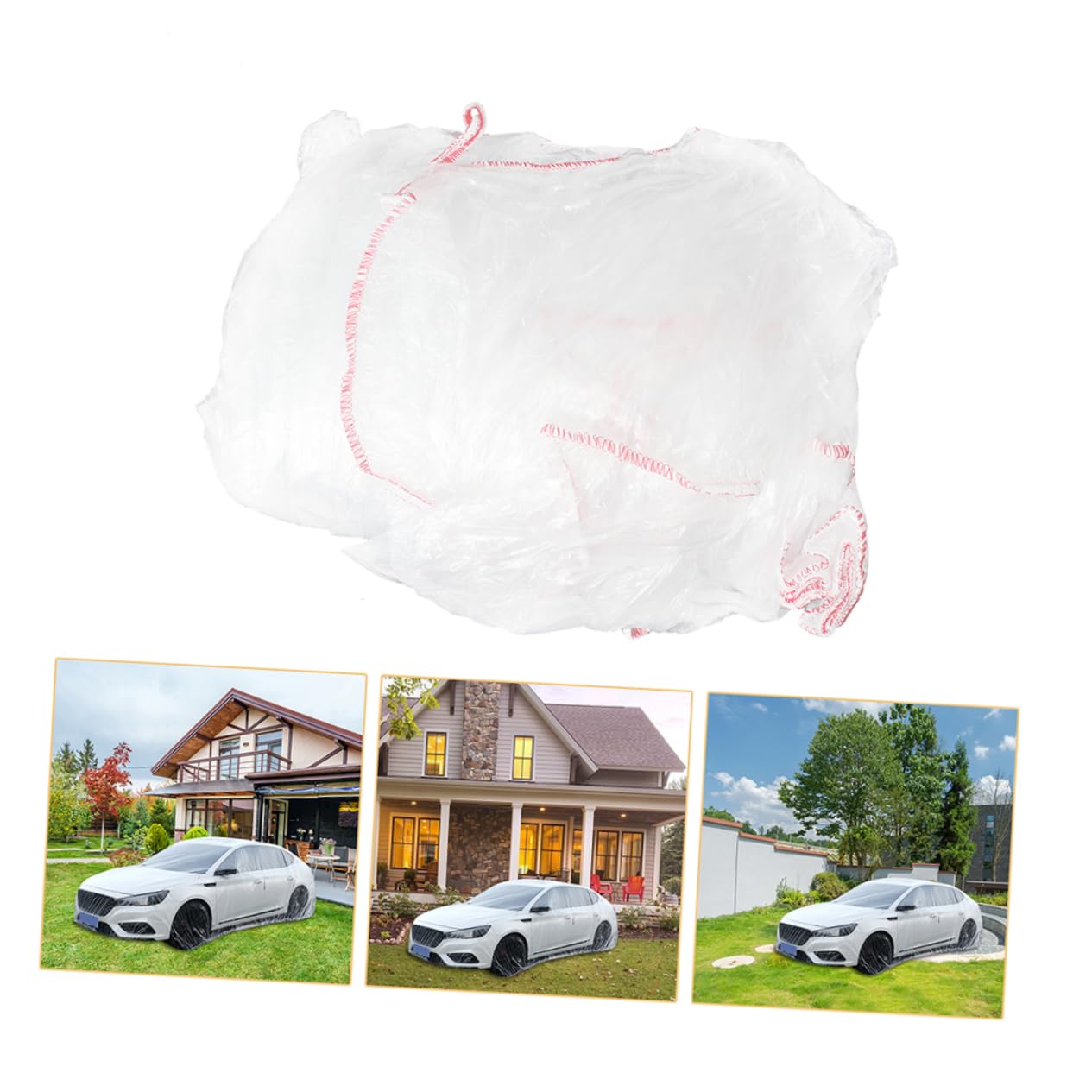 ULTECHNOVO Car Protective Cover Weather Outdoor Car Body Cover Pe Material Full Coverage Uv Rain for Year Use — view 7
