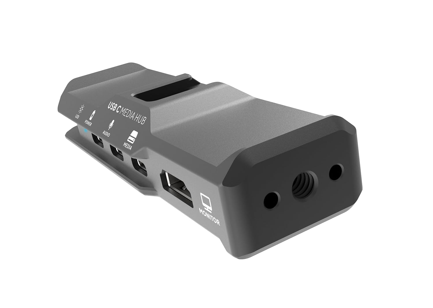 KONDOR BLUE | USB-C Media Hub for iPhone 15/16/17 | Full-Size HDMI, 3 USB-C Ports, NATO Rail, 1/4”-20 ARRI Anti-Twist, Cold Shoe, 10Gbps Video Rig Hub | Gray