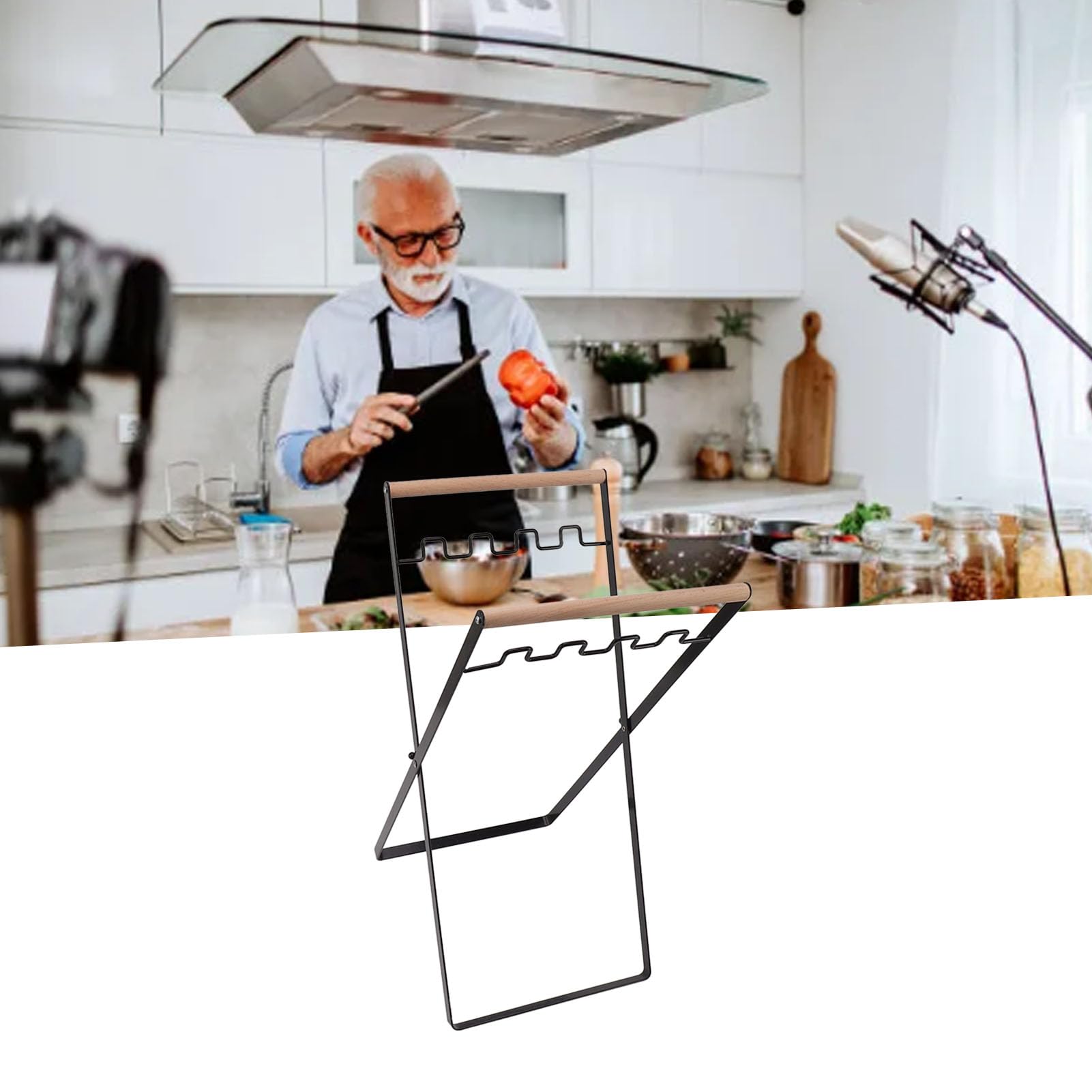 Support de Sacs Poubelles Portable, Cadre en Fil de Fer Pliable, Poubelle de Tri des Déchets avec 2 Sacs Poubelles pour Cuisine, Camping Intérieur et Extérieur(Noir)
