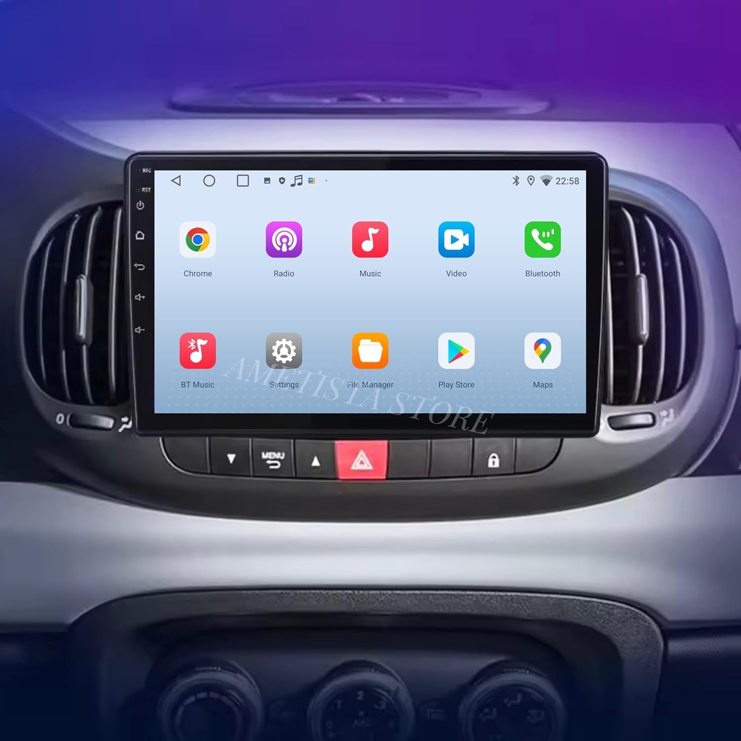 Android 14 Autoradio per Fiat 500L 2012-2017 10.1 Pollici Bluetooth Car Stereo Tablet Touchscreen Radio Navigatore GPS Supporta Wireless Carplay Android Auto Controllo del Volante WiFi (2+64GB)
