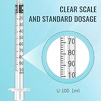 Vista 5 de Jeringas de insulina, 0.0 fl oz, 30G, 1/2" (12.7 mm) con aguja, U-100, envasadas individualmente, paquete de 100