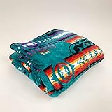 Sacred Thread Fleece Blanket, Southwestern Aztec Queen Blanket, Native American Throw Blanket for So
