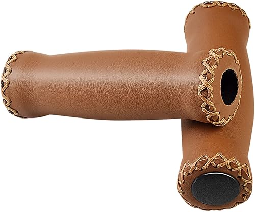 Miniatura 2 de SOLODRIVE Agarres para manillar de bicicleta, agarres de cuero de vinilo, agarres cosidos a mano, se adapta a la mayoría de manillares de bicicleta