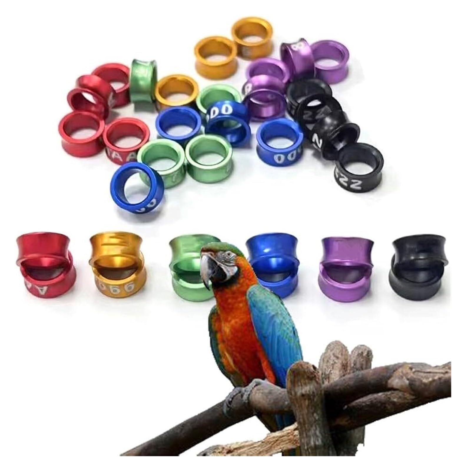 Otwarty pierścień dla ptaków, aluminiowe pierścienie do identyfikacji gołębi Mieszane kolory Średnica 4 mm-8 mm(Mixed Colors4.7mm,150pc)