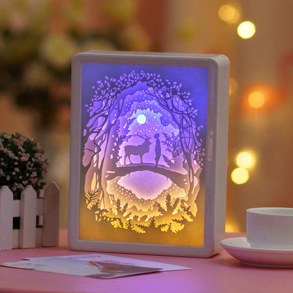Amazon.com: QFFL Creative 3D Paper Carving Lamp, LED Desktop
