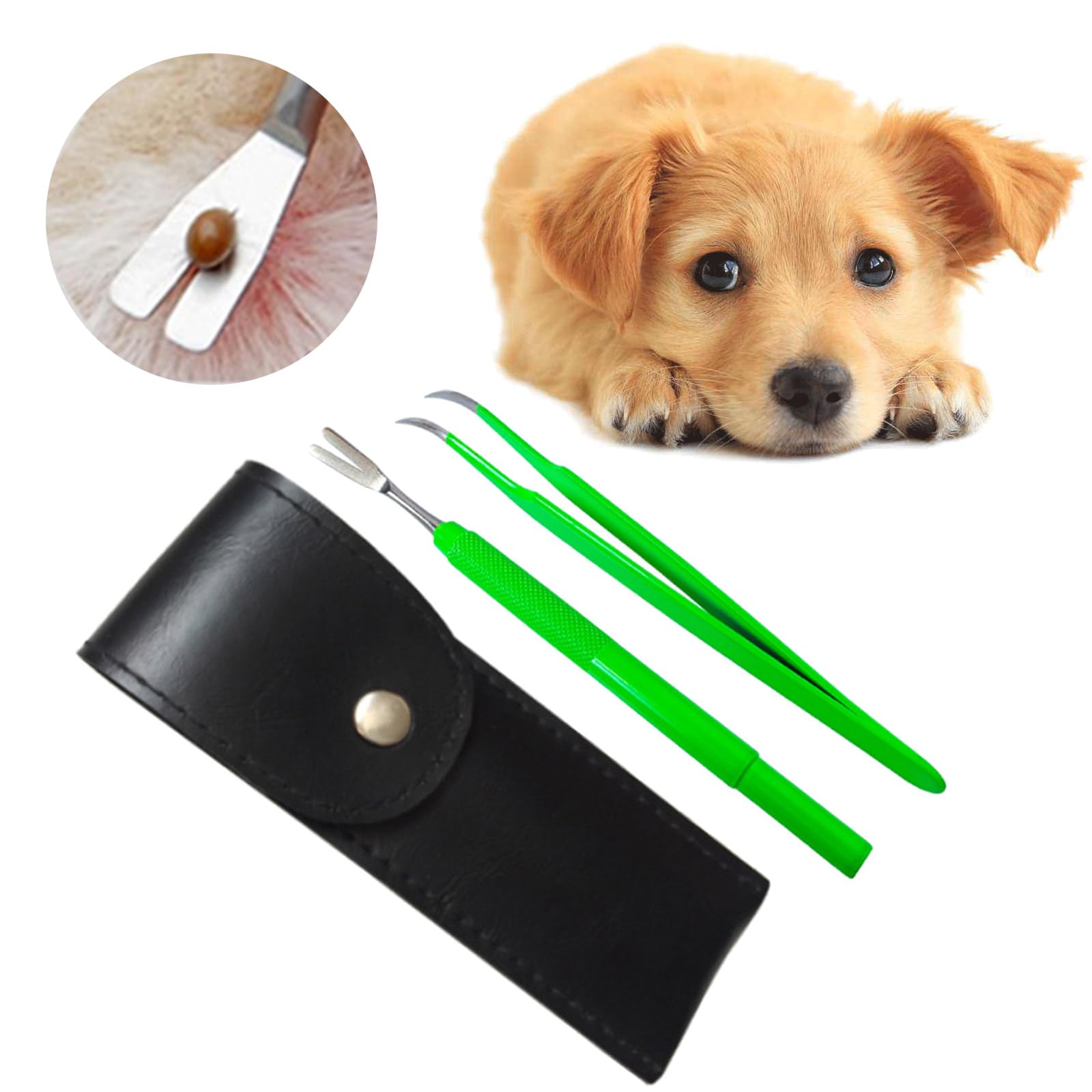 Dasdffvf Dog Removal Tool with Curved Head Dog Cats Ticks Remover Tweezers Clips Set Pet Grooming Supplies