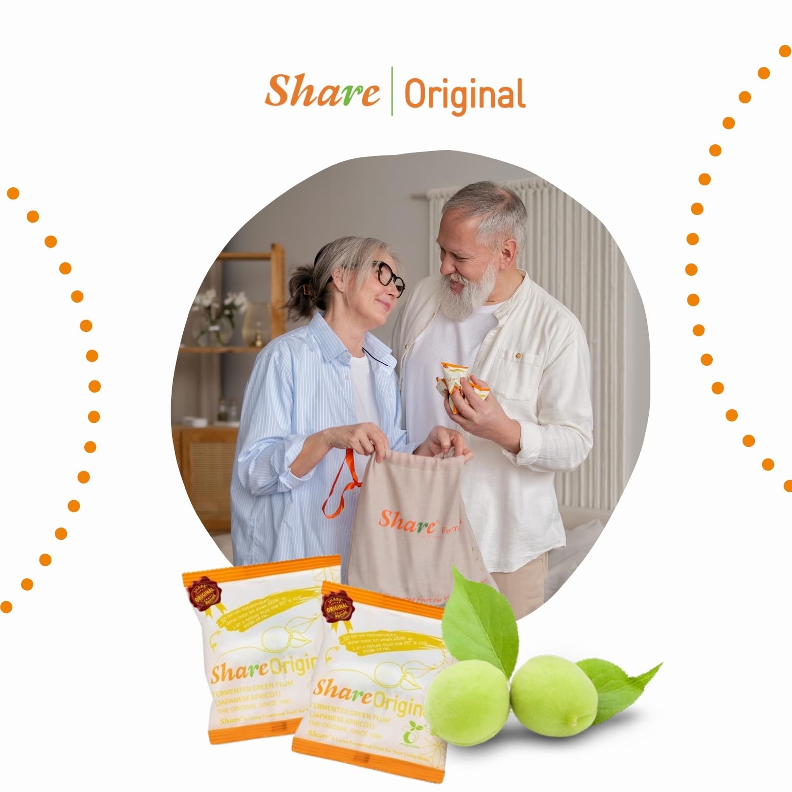 Share Original fermentierte Pflaumen im Eco Beutel 500g (30 Stück) grüne Pflaume fermentiert 500g | grüne Pflaumen/japanischen Aprikosen sind vegan, laktosefrei