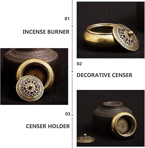 Miniatura 6 de TOYANDONA Soporte para cono de incienso, quemadores de incienso antiguos, mini quemador de incienso, bobina de cono, soporte de incienso para