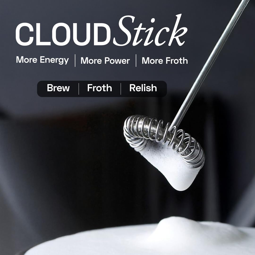 Ace Blend Cloudstick Coffee Frother Electric | Battery Operated Portable Foam Maker | Stainless Steel Electric Whisk, Mini Foamer for Lattes, Cappuccino, Frappe, Mocha for Kitchen Use 1