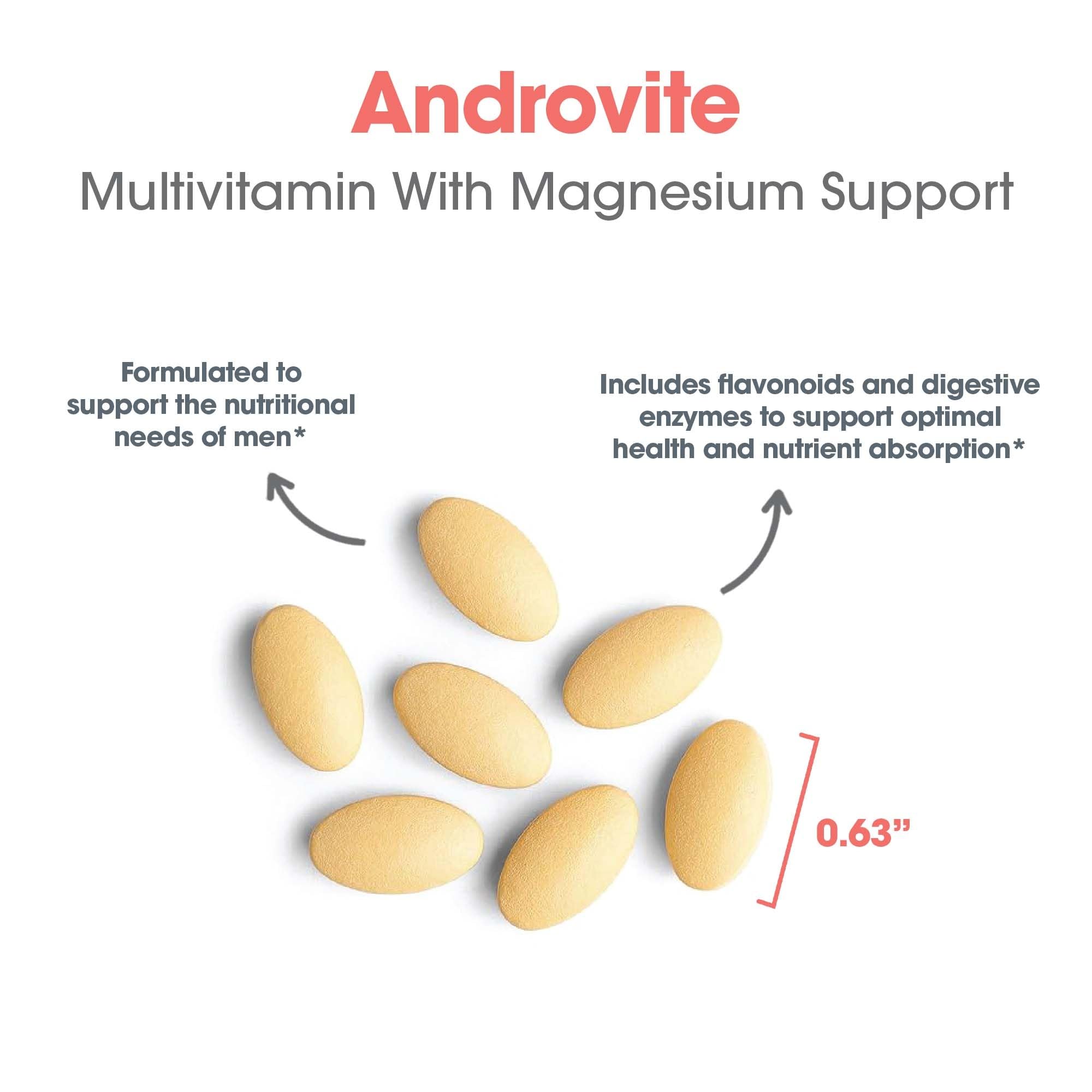 Optimox Androvite for Men - Magnesium Supplement for Men 500mg, Multimineral and Multivitamin Supplement with Vitamin C, Vitamin D3, Calcium-Free - 180 Count — Amazon image 6
