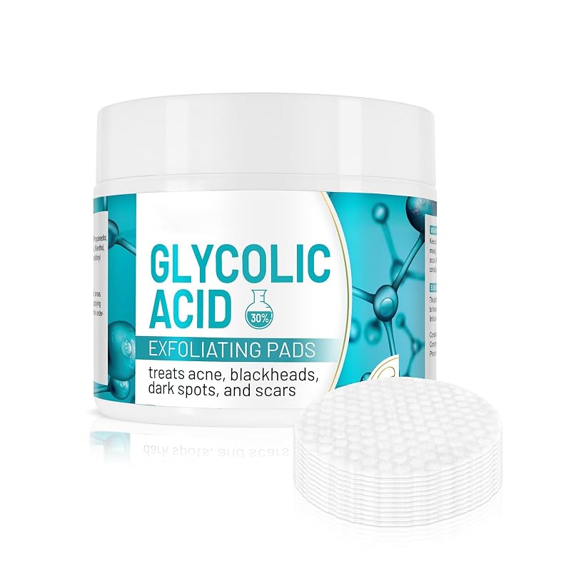 Bieyoc Discos faciais com ácido glicólico 30%, 50 unidades
