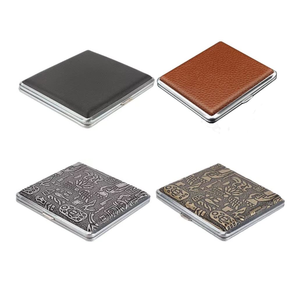 Étui à Cigarettes, 4 Pièces PorteCigarettes, Étui à Cigarettes homme pour 20 Cigarettes, Boîte