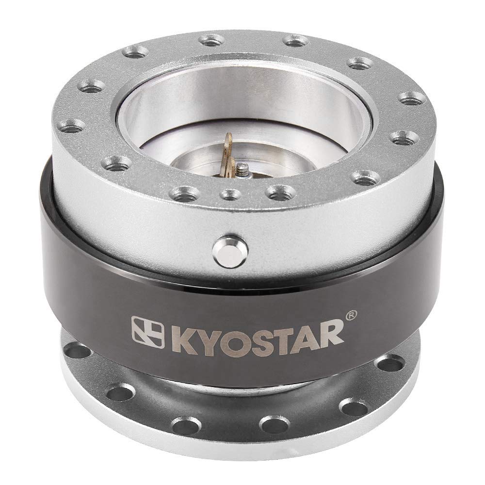 Kyostar Kit Boss con Adattatore Quick Release per Volante in Titanio e Nabe in Alluminio (Argento)