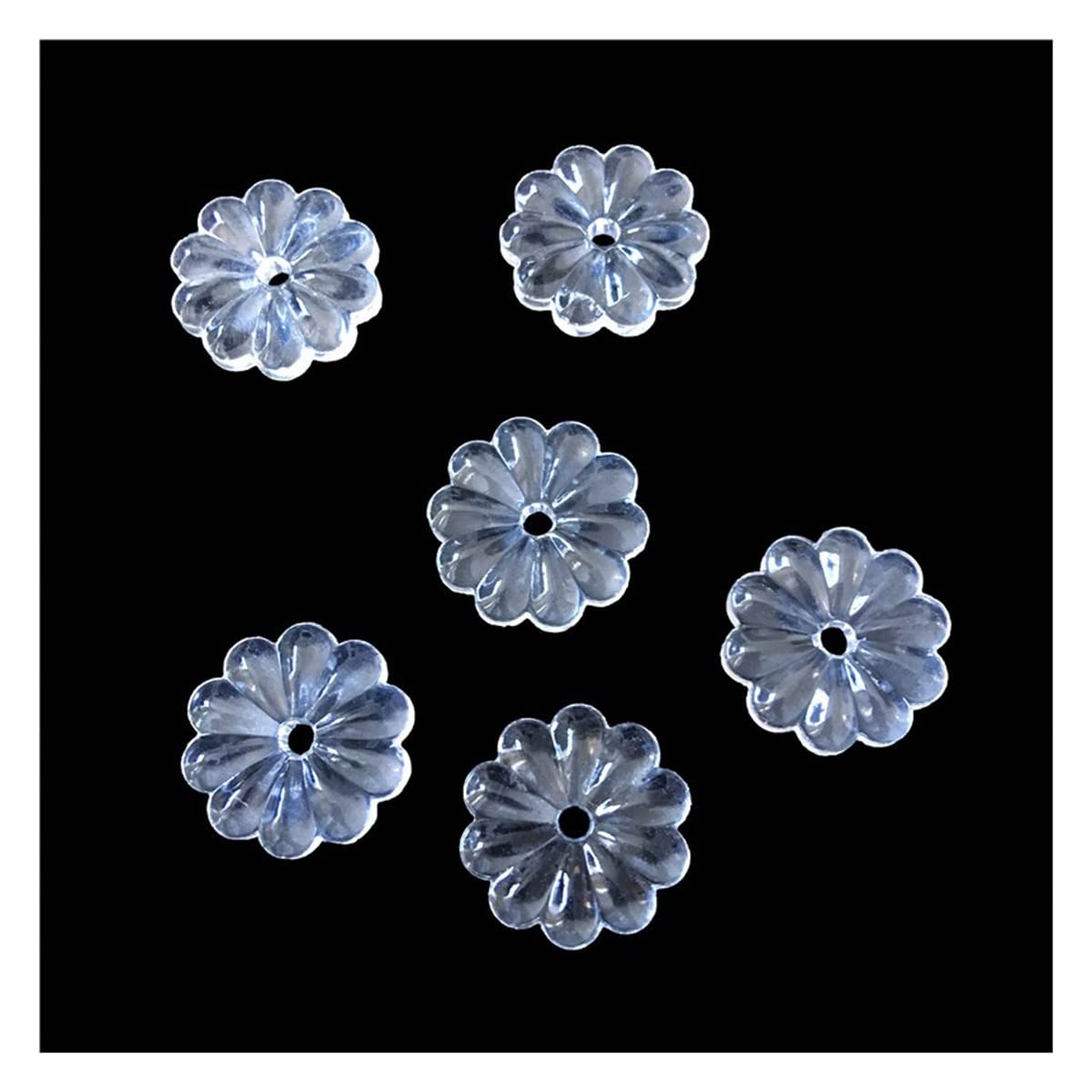 Chandelier Crystal Prisms Pendants 200pcs 16mm/20mm/25mm Clear Color Rosette Flower Beads Crystal Chandelier Beads Crystals Lighting Lamp Replacement Parts (Color : 20mm, Size : 200pcs)